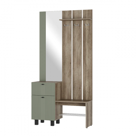 Прихожая Олива с пеналом (1500х2016х372мм) дуб каньон / мдф эвкалипт софт MF 12