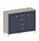 Лежер комод КМ-3104 1378x1066x470мм дуб серый / холст сапфировый