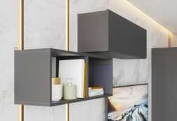 Шкаф навесной Денвер 1000х308х262мм графит серый 2