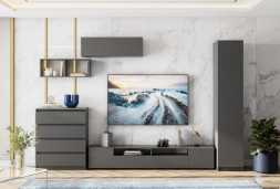 Шкаф навесной Денвер 1000х308х262мм графит серый 2