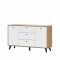 Милан Комод 3 ящика двухстворчатый 1301х761х401мм Дуб Золотой/Белый матовый