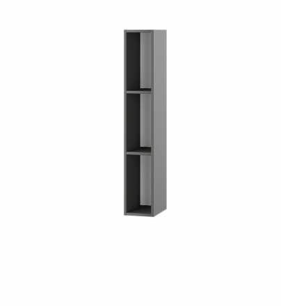 Пенал открытый настенный Альберо 200x1200x309 графит серый