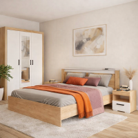 Адель спальный гарнитур дуб крафт золотой / белый