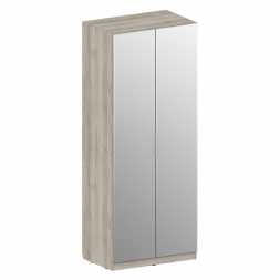 Лежер шкаф для платья двери зеркало 2х дверный ШК-3118 (916x2300x592мм) дуб серый / холст сапфировый