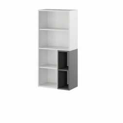 Шкаф-пенал настенный Альберо 550x1200x309 белый/графит серый