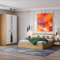 Спальный гарнитур Дольче лдсп дуб золотой / лдсп белый 4 предмета