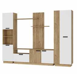 Гостиная Мишель тип 2 ГС-01 (2602х1880х354мм) крафт /крафт, белый