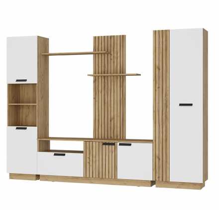 Гостиная Мишель тип 2 ГС-01 (2602х1880х354мм) крафт /крафт, белый