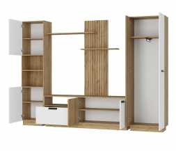 Гостиная Мишель тип 2 ГС-01 (2602х1880х354мм) крафт /крафт, белый