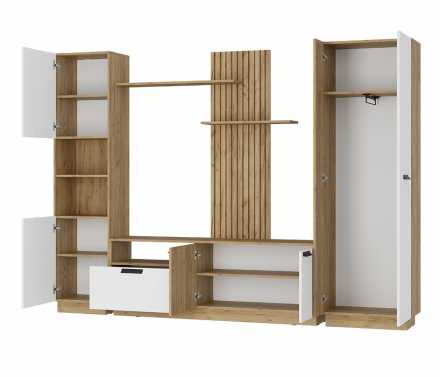 Гостиная Мишель тип 2 ГС-01 (2602х1880х354мм) крафт /крафт, белый