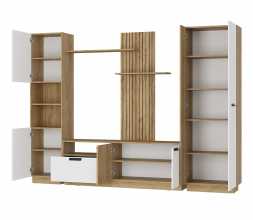 Гостиная Мишель тип 2 ГС-01 (2602х1880х354мм) крафт /крафт, белый
