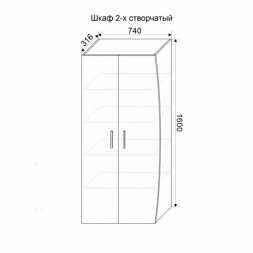 Итальяно Шкаф 2-х створчатый навесной