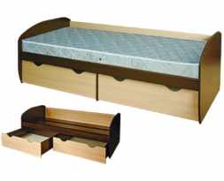 Кровать КД-1.8 (с ящиками) венге / дуб молочный