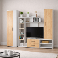 Гостиная Сидней-1 (2,4м) белый / дуб крафт золотой