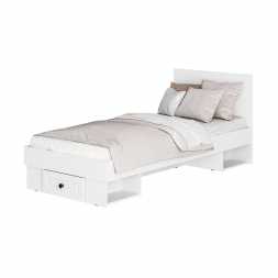 Кровать 0,9 Софт КР-01 (90х200см) белый/эмаль белая F26