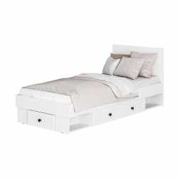 Кровать 0,9 Софт КР-01 (90х200см) белый/эмаль белая F26