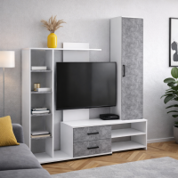 Центральная секция для гостиной Сидней-1 (1,85х2,0х0,4м) белый/ателье светлое