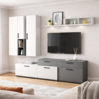 Гостиная Альберо 2,1м белый / графит серый