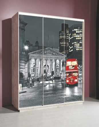 Шкаф-купе Леон-2  (1770х2200х600мм) с фотопечатью на стекле Лондон