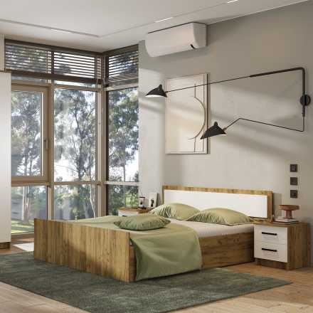 Кровать 1,6 Евро LIGHT КР-17 крафт/белый (каркас)