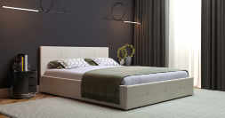 Интерьерная кровать Синди Марика 486 к/з (бежевый) 1400х2000 мм