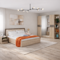 Мадлен спальный гарнитур  дуб сонома / мдф дуб шале мореный