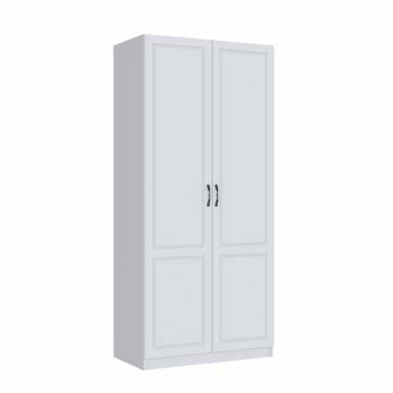 Шкаф 2-х створчатый Апполия 1000x2200x540 белый / белый дуб