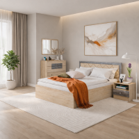 Мадлен спальный гарнитур дуб сонома / мдф дуб шале серебро