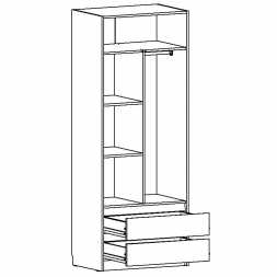 Шкаф 2-х секционный Рио 796х2084х520мм лдсп белый