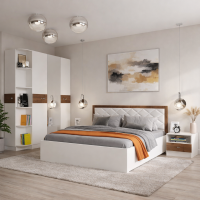 Мадлен спальный гарнитур ясень анкор светлый / мдф дуб бомонд какао