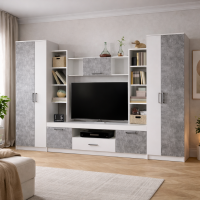 Гостиная Сидней-2 (3,0м) белый / ателье светлое