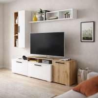 Гостиная Альберо 2,1м белый / дуб вотан